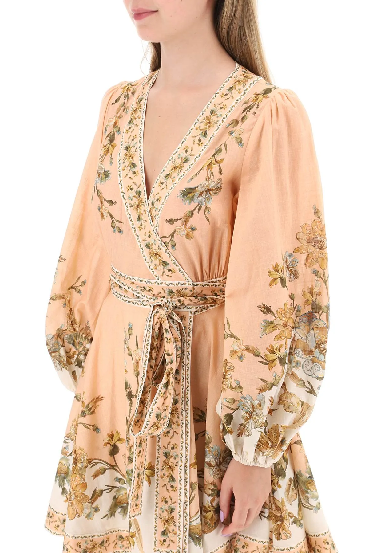 Zimmermann chintz wrap mini dress